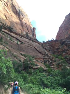 At the start of the hike up Angels Landing